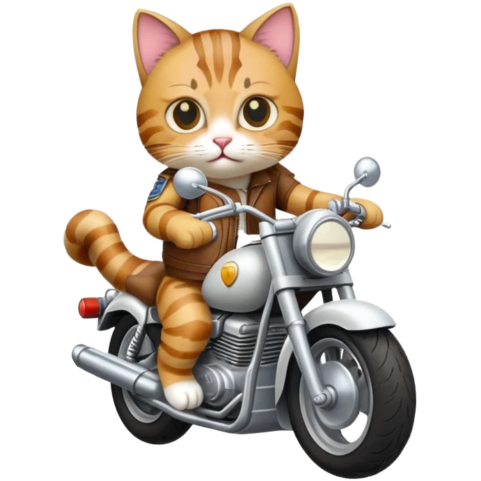 Cat on motorcycle ￼ emoji