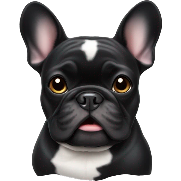 Funny black french bulldog emoji