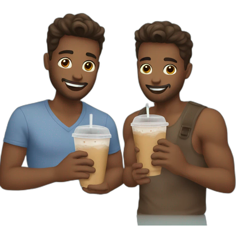 Gay men and their Ice coffee  emoji