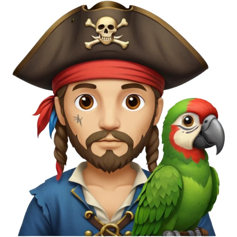 pirate and parrot emoji