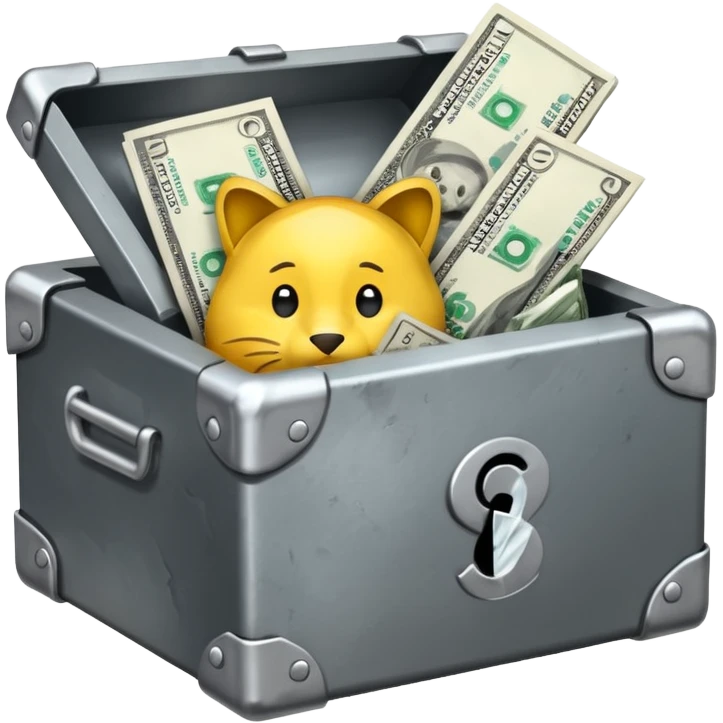 safe that is open with   money left in it emoji