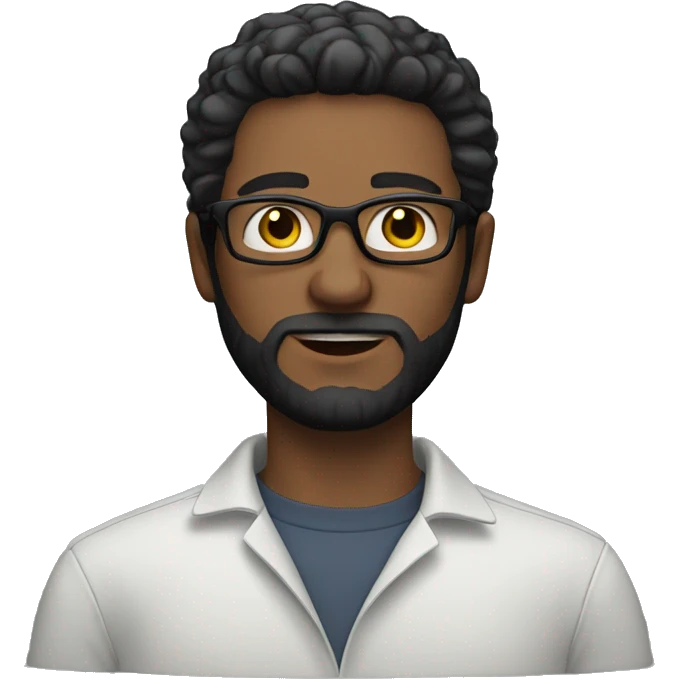 black haired white man with beard and glasses emoji