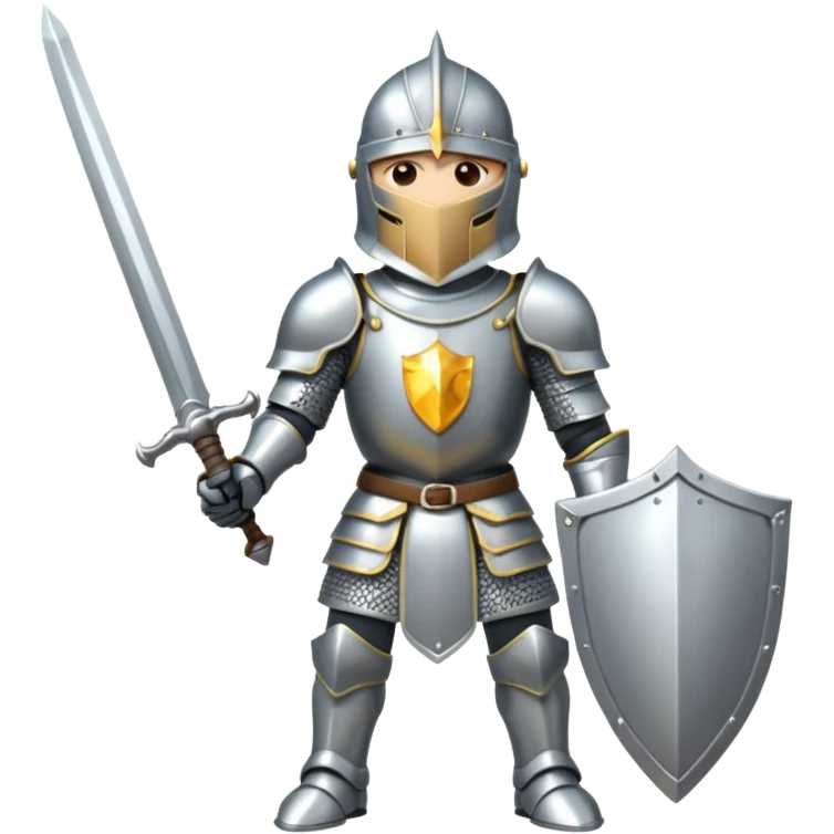 Armored knight with shining sword emoji