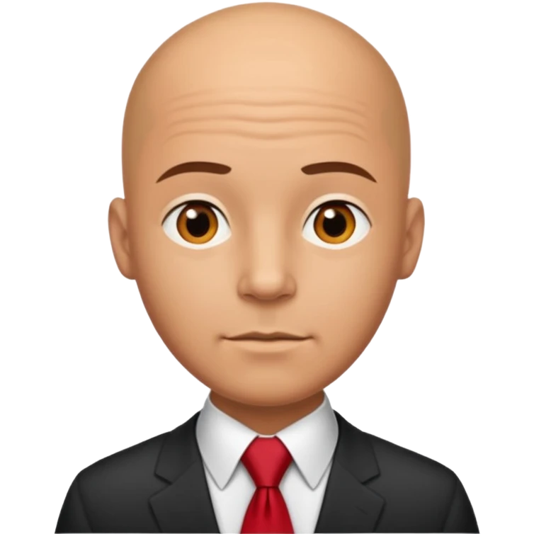 bald with red necktie emoji