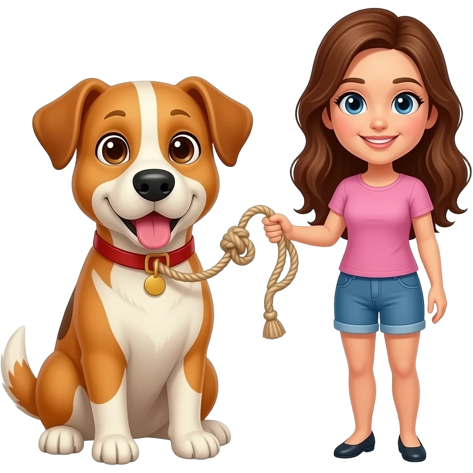 Dog with woman knot emoji