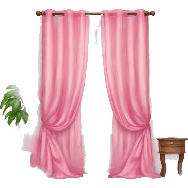room pink and windows curtain pink and plushs emoji