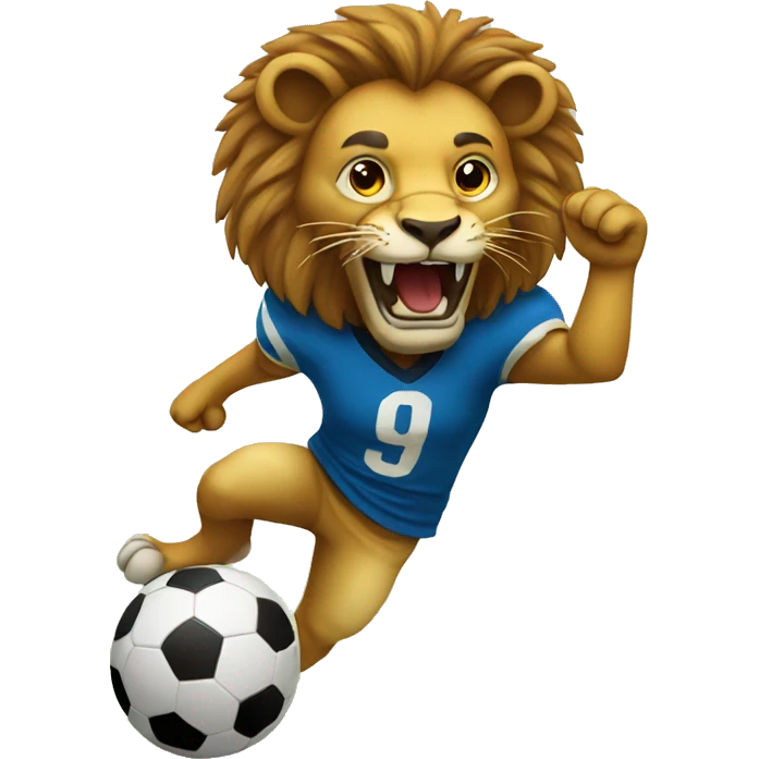 Lion playing football emoji