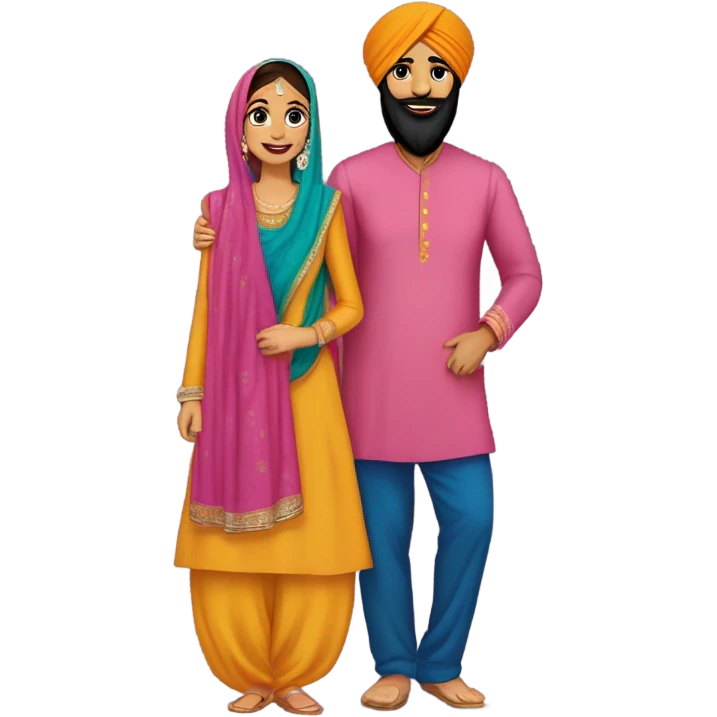 Sikh son daughter mother father emoji