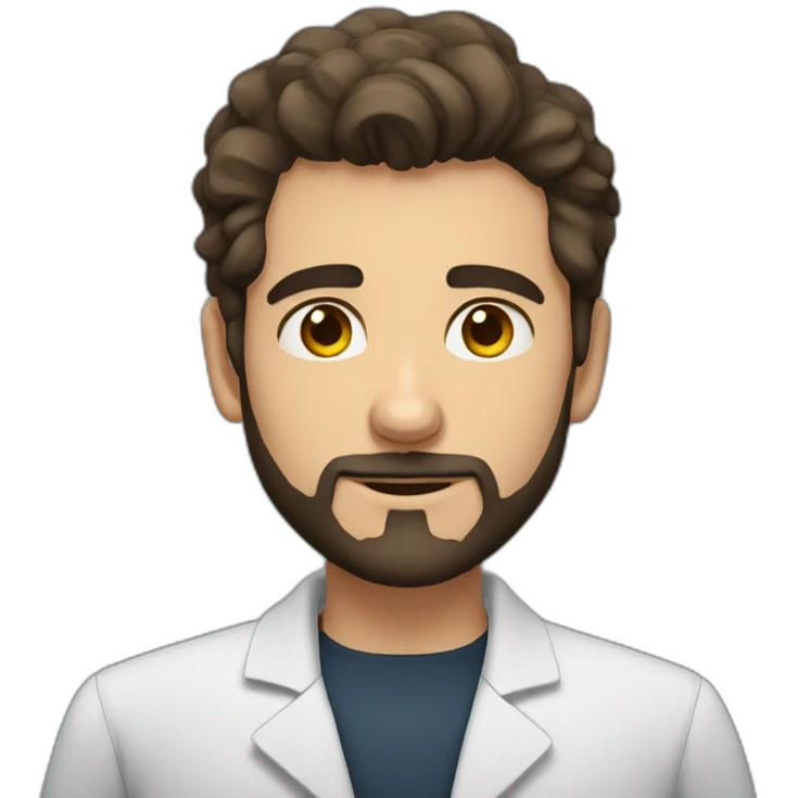 Giovanni Gosch Berton medical student with short beard, dark heir emoji
