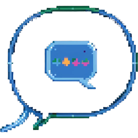 Classic text message bubble with AI logo emoji