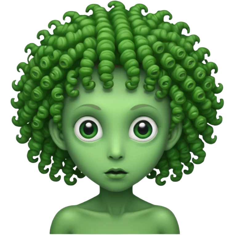 curly hair alien emoji