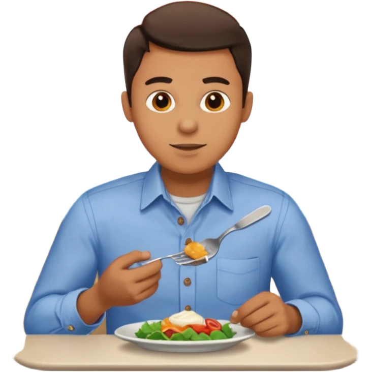 1 man eating at restaurant emoji