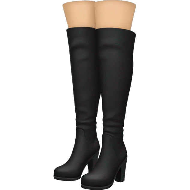 High Knee Black Boots  emoji