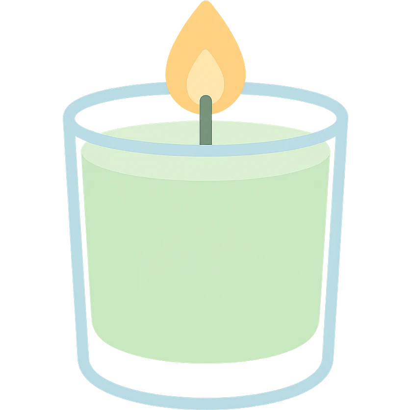 pale green candle in a glass cup emoji
