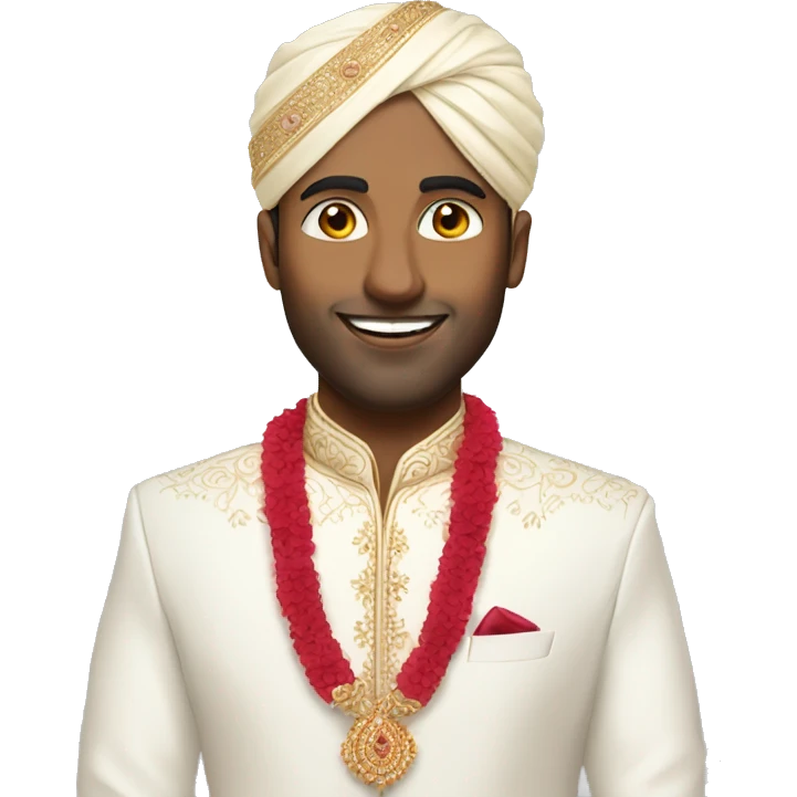 Indian wedding white groom  emoji