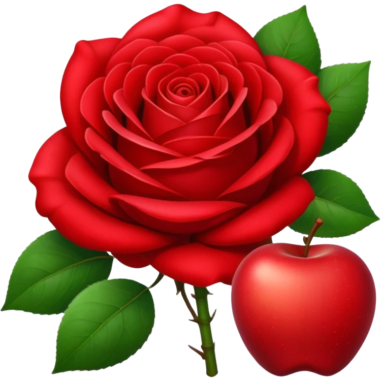 rose and apple emoji