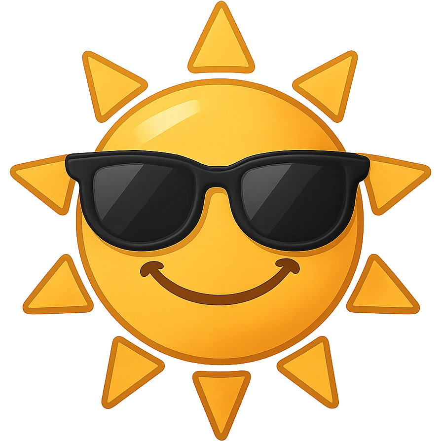 smiling sun with sunglasses emoji