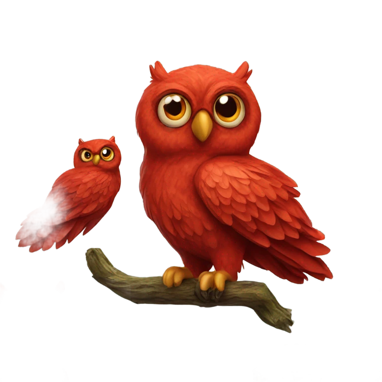 real owl red emoji