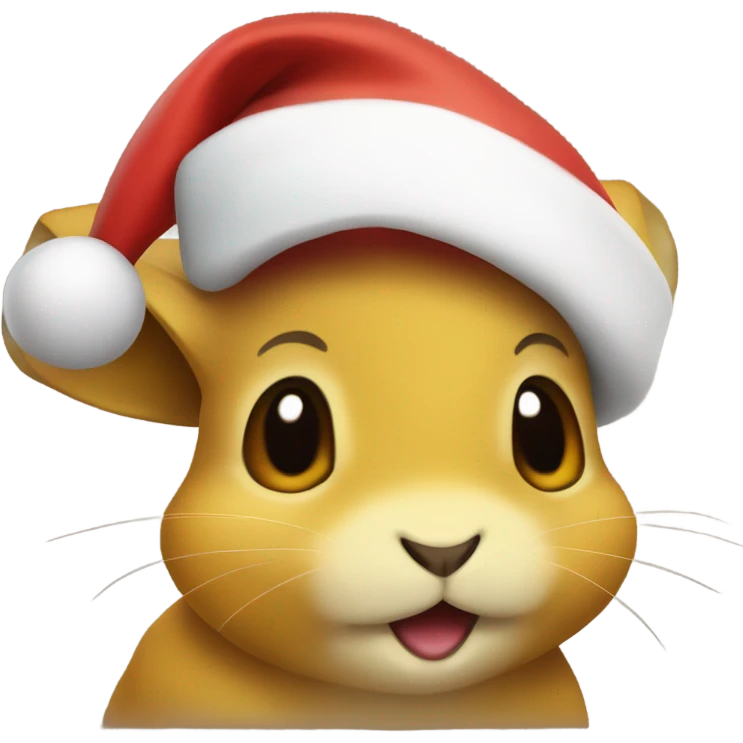 Pika wearing a santa hat emoji