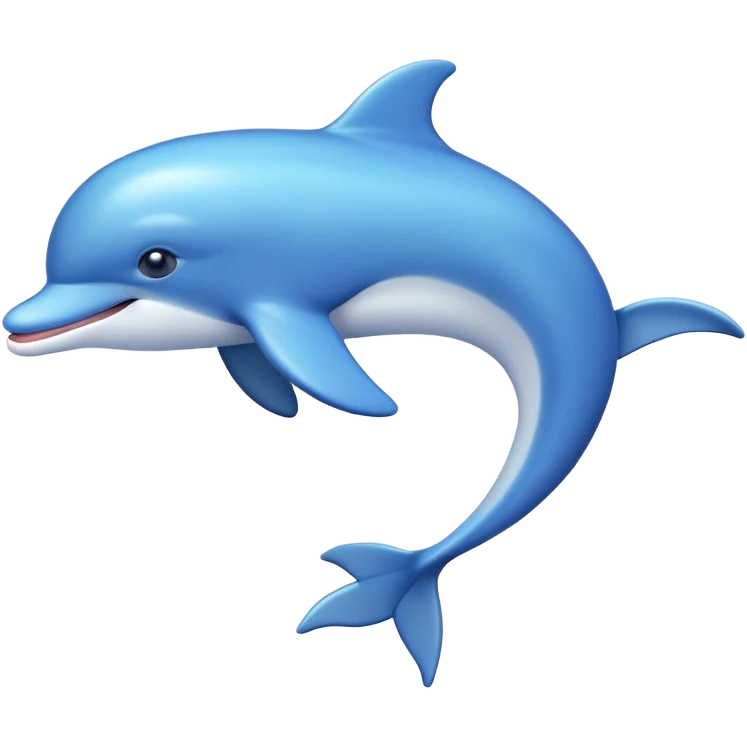 playful blue dolphin jumping emoji