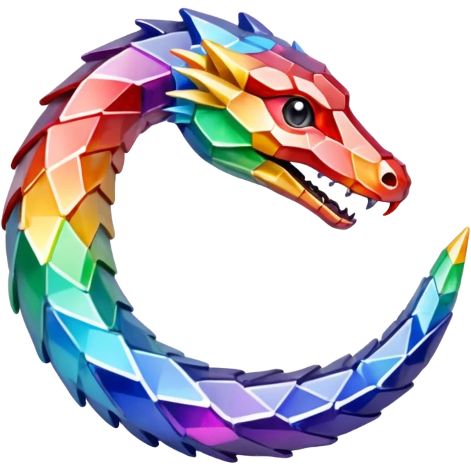 ouroboros serpent made of rainbow crystal shards emoji
