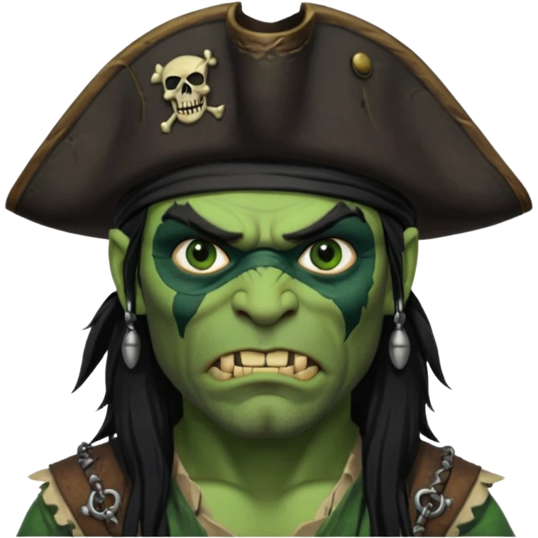 ork pirate man long hair emoji