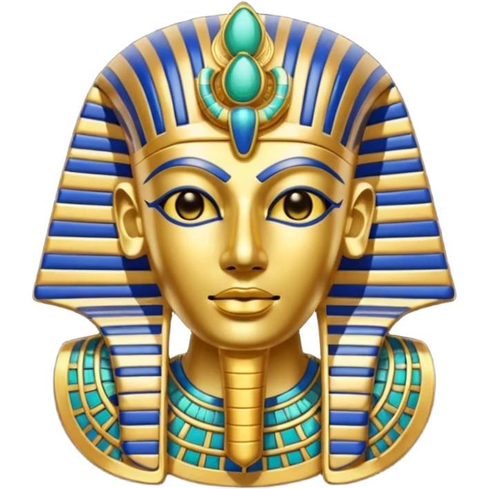 Discord emoji for "RA Silkroad", Ancient Egyptian theme, Pharaoh mask, Ankh, Scarab, Eye of Horus, colorful, shiny gold, small, clear.
 emoji