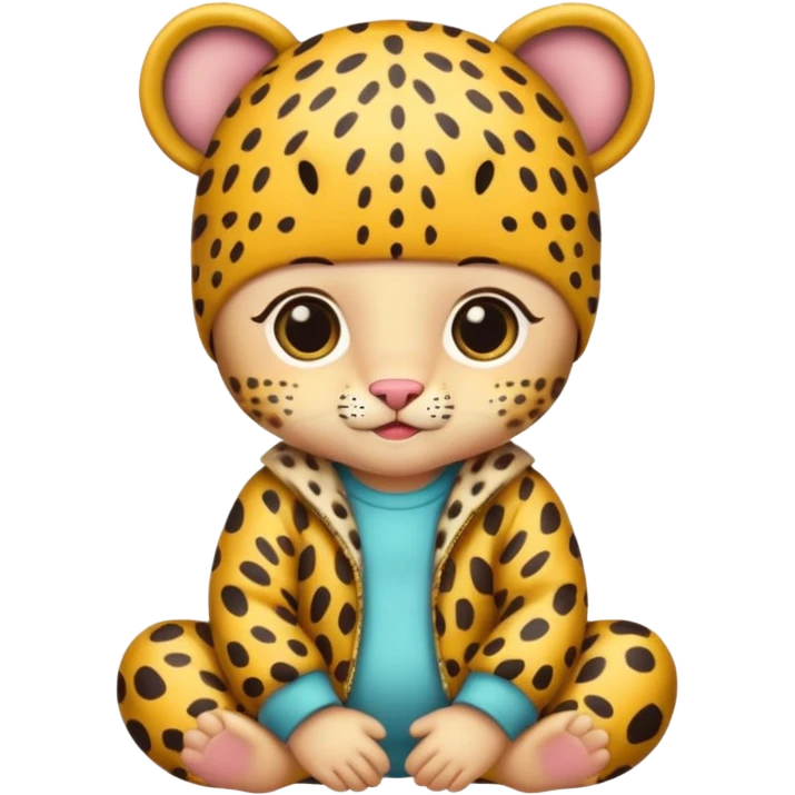 baby with leopard patterned clothes emoji