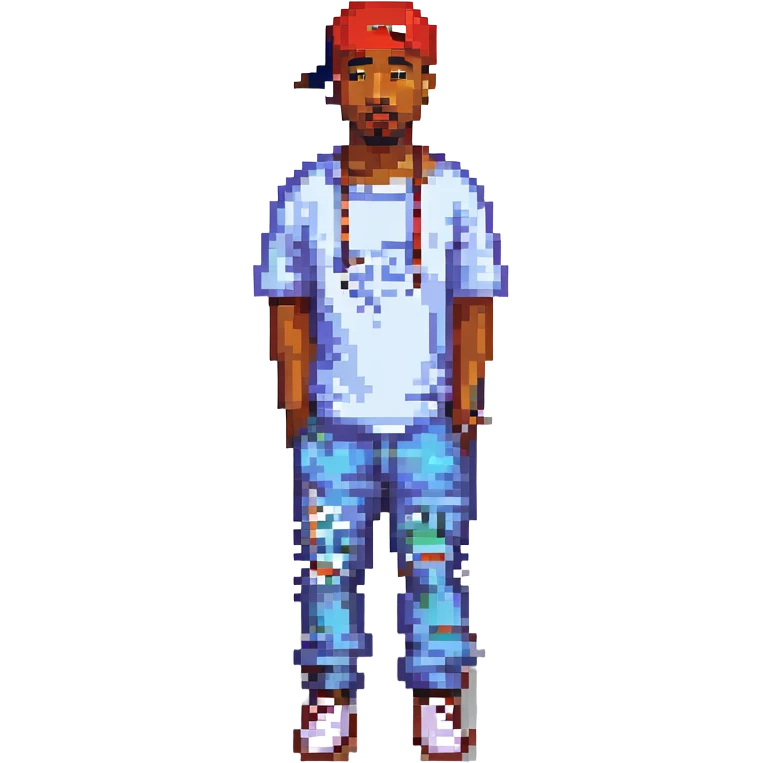 2Pac в полный рост, no background emoji