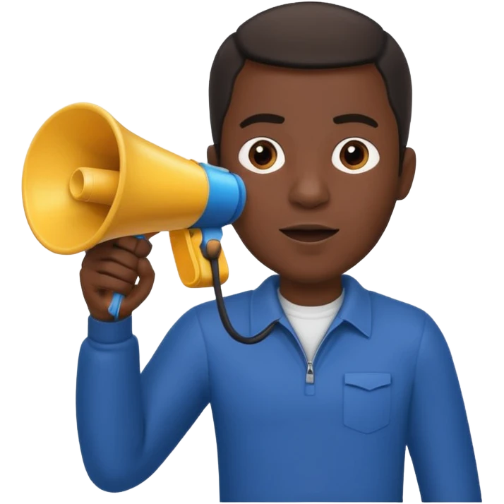 black man megaphone emoji