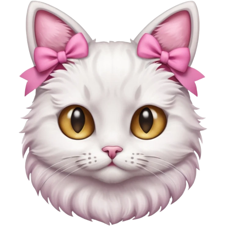 cat with pink bows on right side of ear emoji