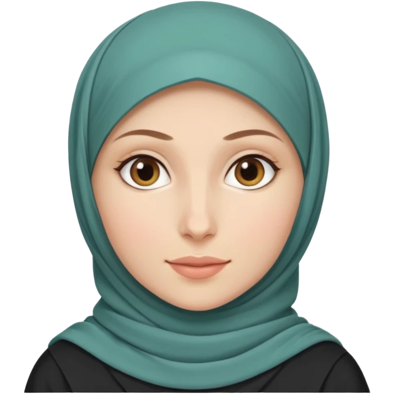Make a girl with a hijab duolingo styles and make her white and only her face appear and looking forward not left or right emoji
