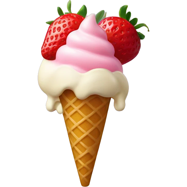 Strawberry and vanilla ice cream mixed emoji