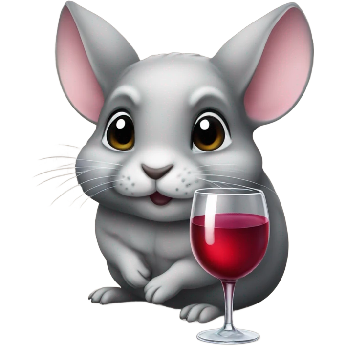 Chinchilla drinking wine emoji