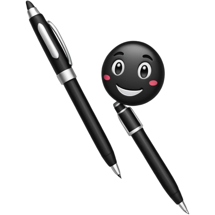 Pen with smiling face emoji