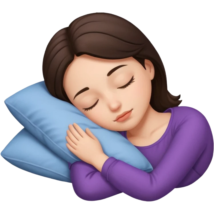 Brunette girl sleeping emoji