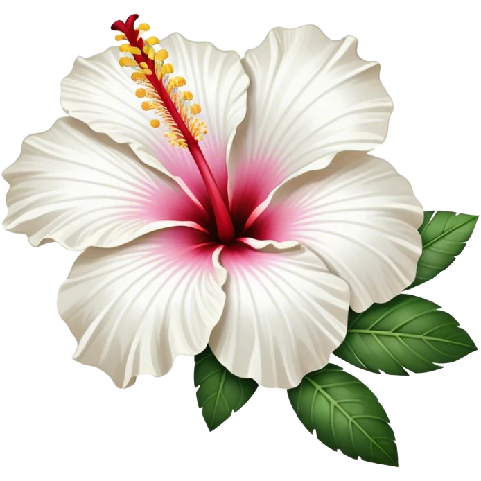 single white Hawaiian hibiscus, straight stem emoji