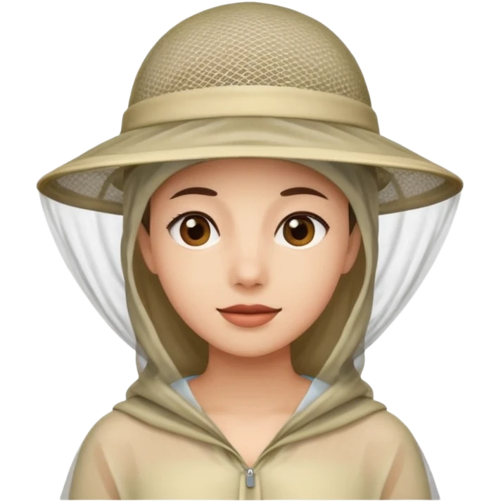 person wearing a mosquito net hat combination similar to this one: https://www.transa.ch/de/p/careplus-pop-up-kopfnetz-040602-001001/ emoji