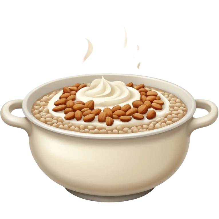 steaming bowl of buckwheat porridge emoji