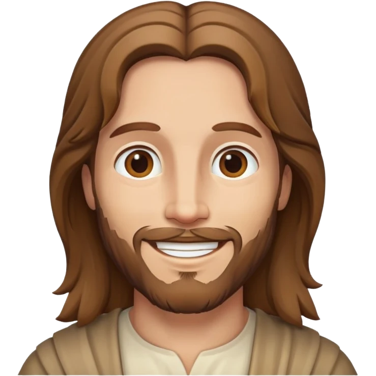 jesus with light brown hair smiling emoji