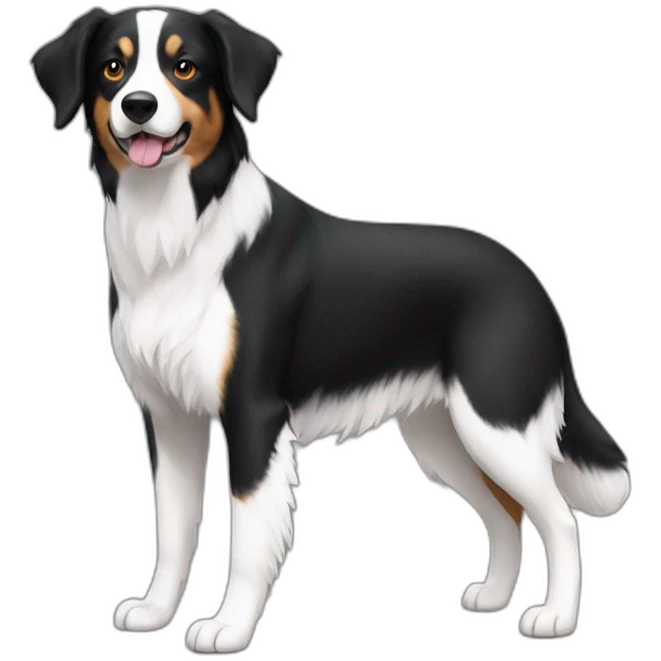 Border collie cross beagle black and white emoji