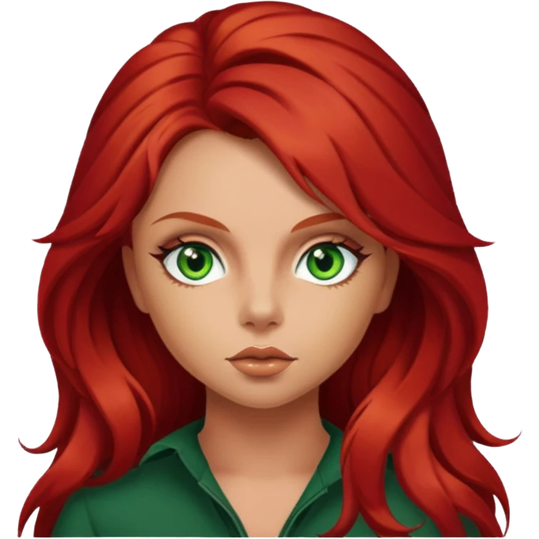 Jesy Nelson green eyes, red long hair emoji