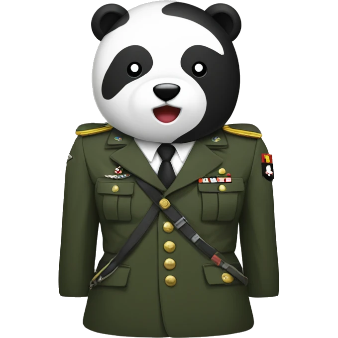 Monokuma Con Traje Militar Cayendo En Paracaidas Con Un Fondo De Un Solo Color emoji