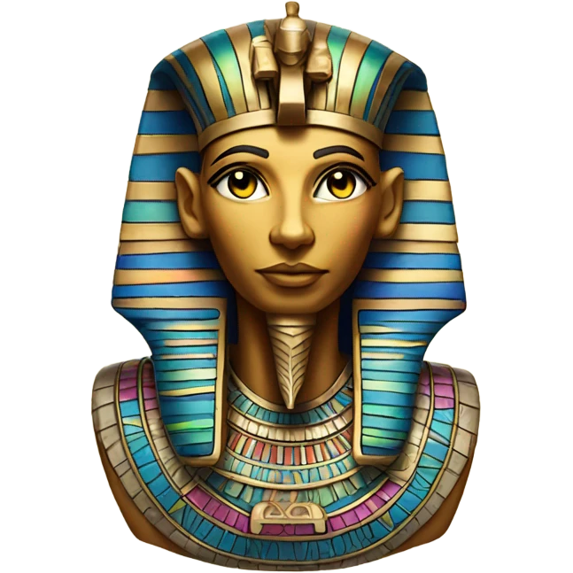 colourful statue of egypt god with cat face emoji