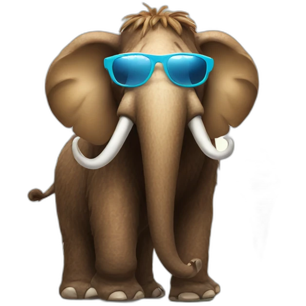 mammoth with sun glasses and ice cream emoji