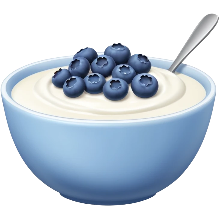 create a bowl with iogurt and berries emoji ios style only blueberries and no soup emoji