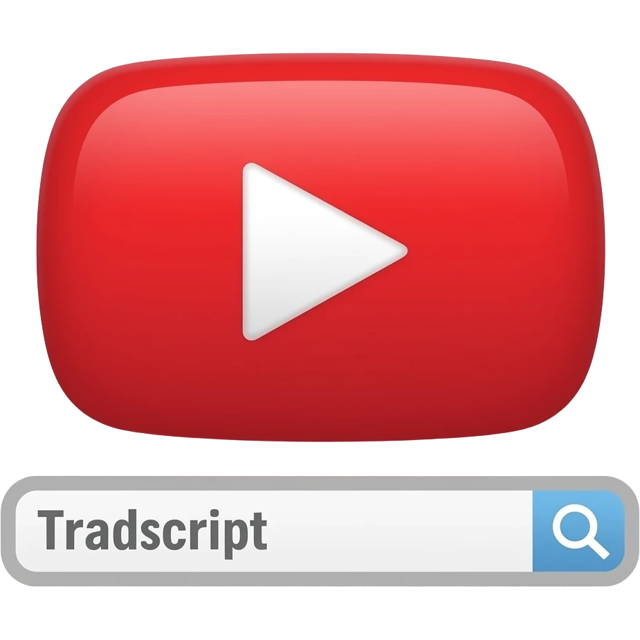 youtube play button with transcript search emoji