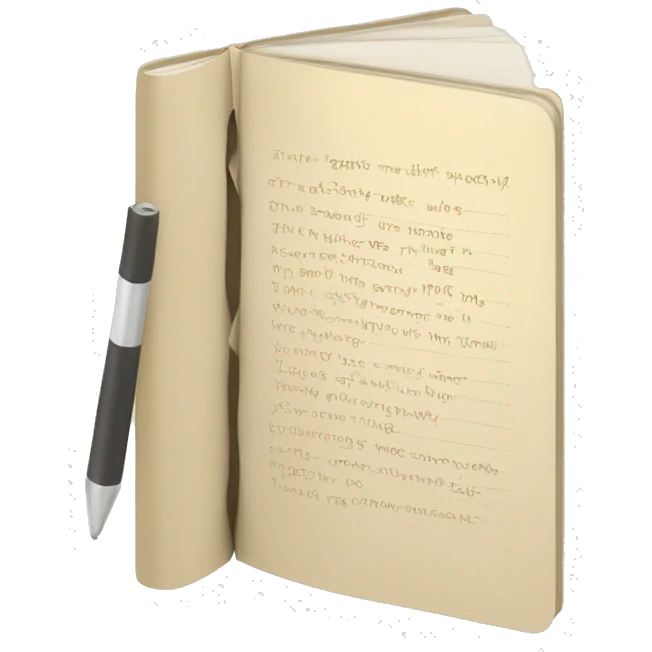 Open notebook, type Moleskine, beige emoji