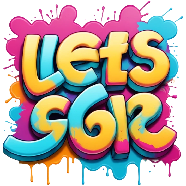 Graffiti the word Let's go emoji