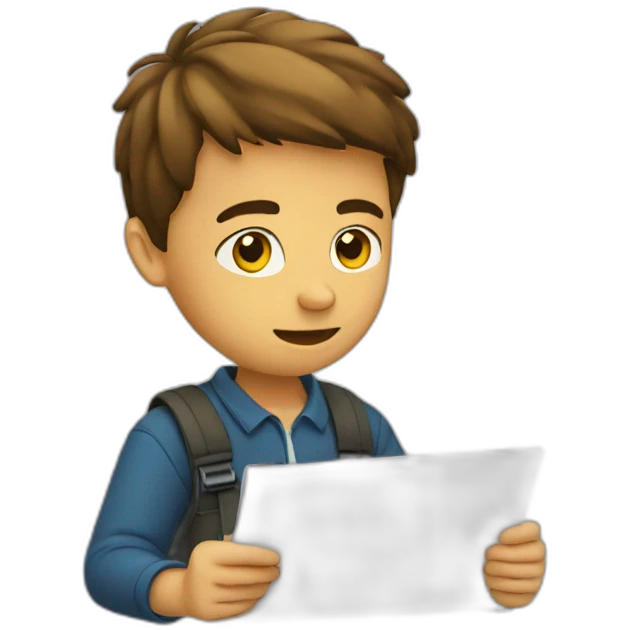 A boy editing emoji